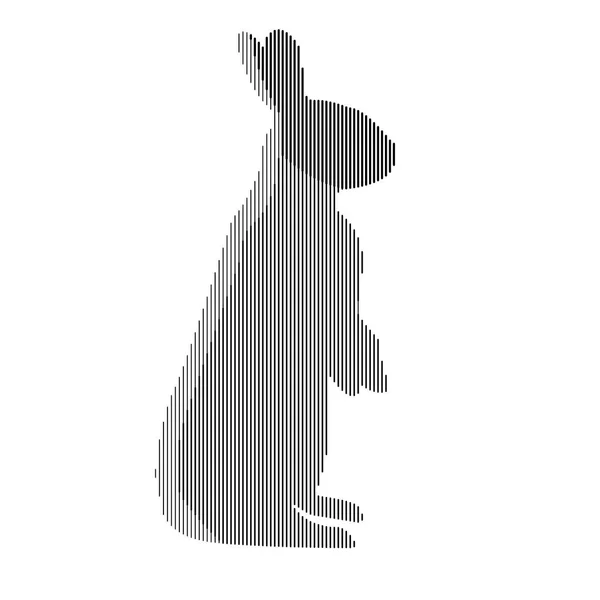 用简约的风格刻画一只直立兔子的直线轮廓 矢量说明 — 图库矢量图片