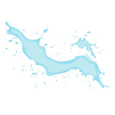 Büyük bir su damlası ya da yağ ikonu. Akan damla, dalga, sıçrama, beyaz arka planda izole edilmiş doğa ikonu. Damlayan sıvı. Su döküldü. Bir damla yağmur ve bir damla ter..