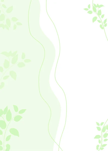 Rectangular Background Banner Floral Elements Gentle Green Color Vector Illustration — Stock Vector