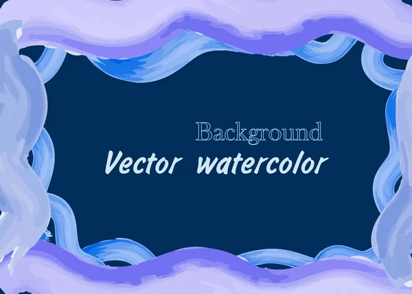 Fond Rectangulaire Bleu Abstrait Minimaliste Avec Taches Vectorielles Aquarelle Dans — Image vectorielle