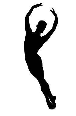 Büyük bir atlayışta bir dansçının ana hatları.