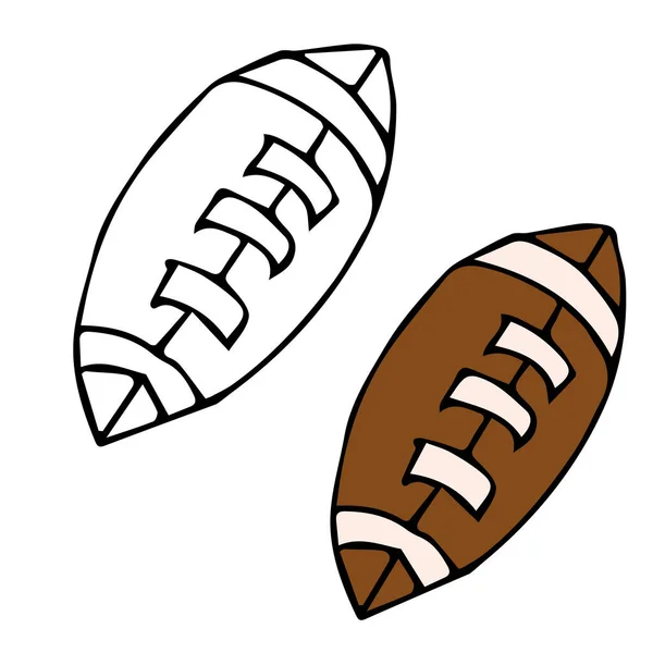 Doodles Escuela Deporte Rugby Pelota — Vector de stock