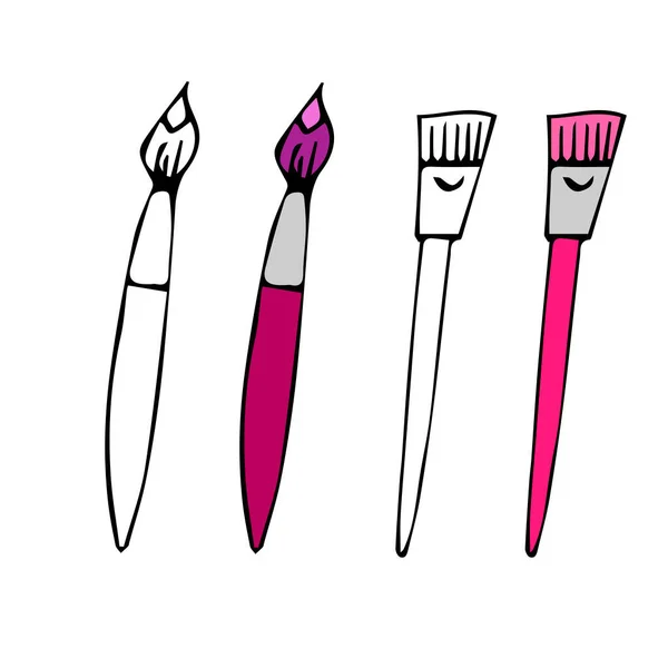 Handgezeichnetes Doodle Für Die Schule Pinsel Und Farbe Vektorillustration — Stockvektor