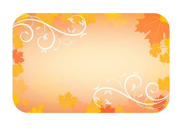 Фон Осеннего Баннера Элементами Растений Желтых Осенних Цветах Векторная Иллюстрация — стоковый вектор