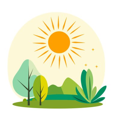 stilize gündoğumu illüstrasyonu saf doğa