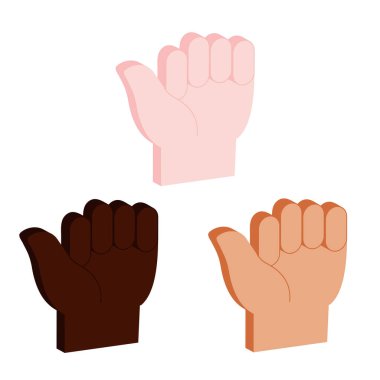 vektör izometrik eller yumruk gücü ayarlandı