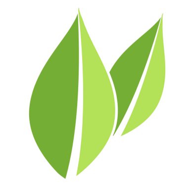 Çevre simgesi yeşil yaprak düz