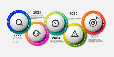 Başarıya beş adımla üç boyutlu soyut bilgi şablonu. Broşür, diyagram, iş akışı, zaman çizelgesi, web tasarımı seçenekleriyle iş çemberi şablonu. Vektör illüstrasyonu