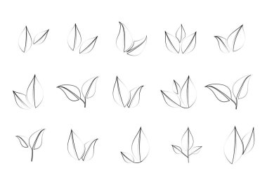 Bir dizi zarif taslak minimalist bir tarzda ayrılıyor. Temiz çizgiler ve sofistike tasarım logo, etiket, ambalaj, eko-marka, kartpostallar ve web tasarımı yapmak için mükemmeldir. Işık ve modern vektör biçimi herhangi bir projeye mükemmel şekilde uyacaktır.