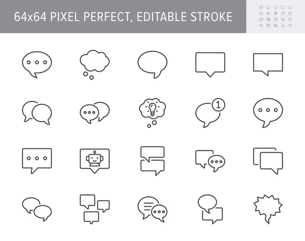 아이콘 삽화에는 아이콘 메시지 의사소통 대화를 픽토그램 포함된다 64X64 퍼펙트 — 스톡 벡터