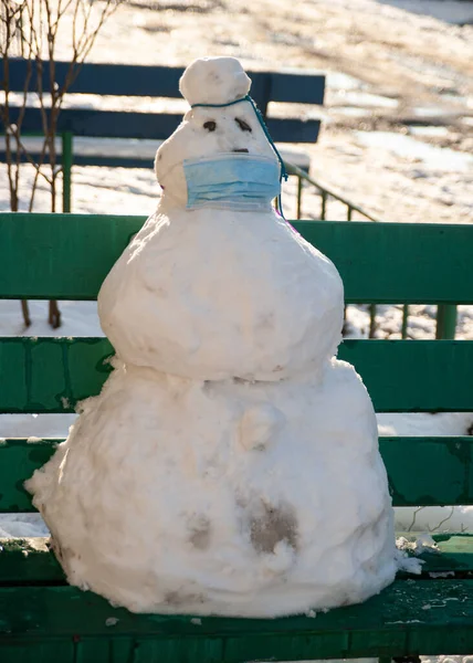 The snowman is sweating, spring is probably approaching, and the covid is also getting here.