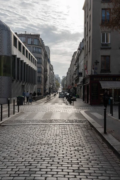 Ourcq Canal Backlit View Street — Stock Photo, Image