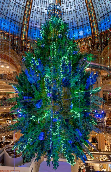 Riesiger Weihnachtsbaum Der Die Mitte Der Kuppel Eines Berühmten Pariser — Stockfoto