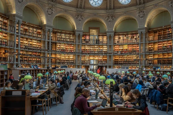 stock image Bibliotheque Nationale de France Richelieu. View inside the reading oval room