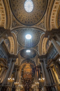 Paris, France - 02 21 2023: View inside Madeleine church
