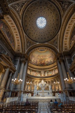 Paris, France - 02 21 2023: View inside Madeleine church