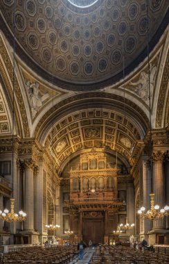 Paris, France - 02 21 2023: View inside Madeleine church