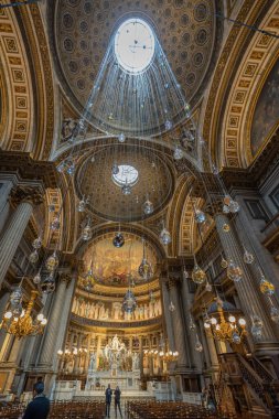 Paris, France - 02 21 2023: View inside Madeleine church