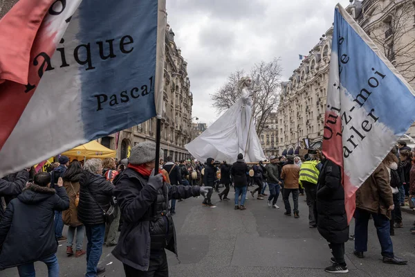 Paris France 2023 Strike Demonstration Paris Pension Reform Project — Stock Photo, Image
