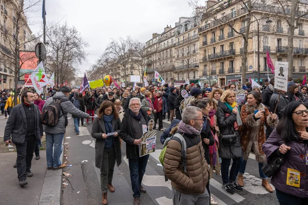 Paris Fransa 2023 Grev Paris Emeklilik Reform Projesine Karşı Gösteri — Stok fotoğraf