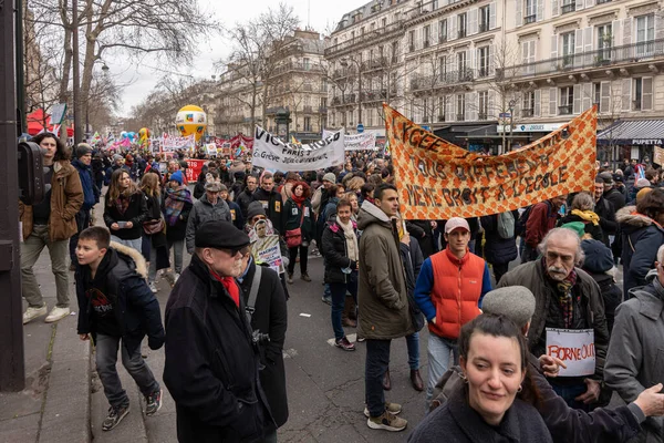 프랑스 2023 스트라이크 계획에 반대하는 파리의 — 스톡 사진