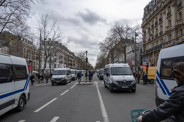 París Francia 2023 Huelga Manifestación París Contra Proyecto Reforma Las — Foto de Stock