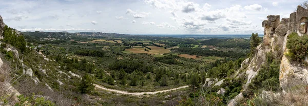 Baux Provence France 2023 View Sheer Flanks Plateau Costapera Village — 图库照片