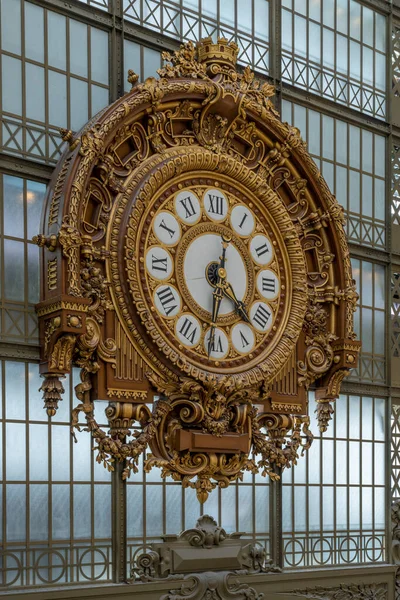 Paříž Francie 2023 Orsay Museum Pohled Zlaté Hodiny Hlavního Sálu — Stock fotografie