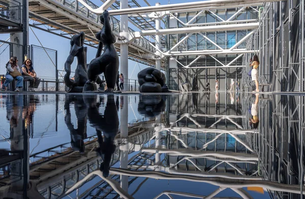 Paris Frankreich 2023 Das Centre Pompidou Blick Auf Das Dach — Stockfoto