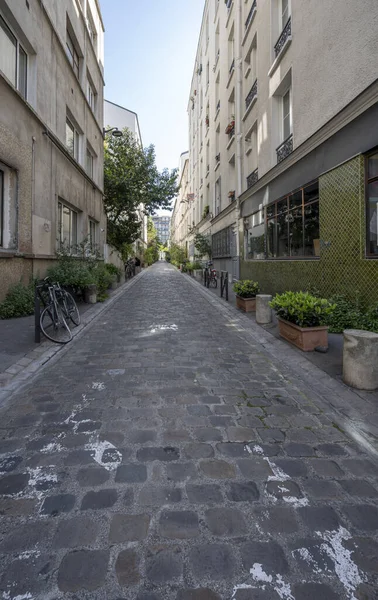 Paris France 2023 Vue Panoramique Deux Rues Typiques Avec Bâtiments — Photo