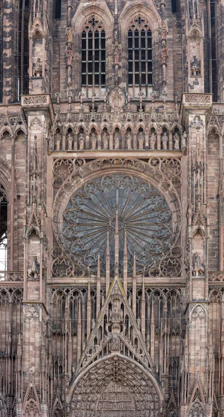 Strasbourg France 2023 Strasbourg Cathedral View Facade Cathedral Merciere Street — Stock Photo, Image