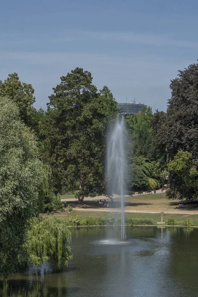 Strasburgo Francia 2023 Orangerie Park Veduta Del Lago Nel Parco — Foto Stock