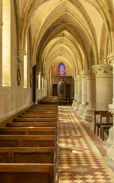 Langrune Sur Mer Francja 2023 Widok Jedną Alejek Kościoła Marcina — Zdjęcie stockowe
