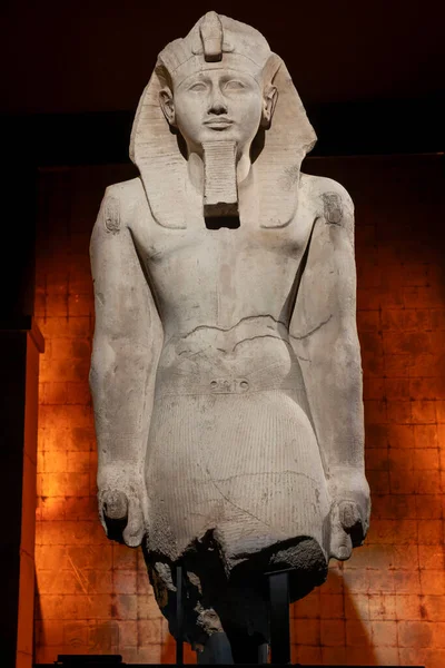 Paris France 2023 Ramses Great Gold Pharaohs Upper Part Colossusof — Stock Photo, Image