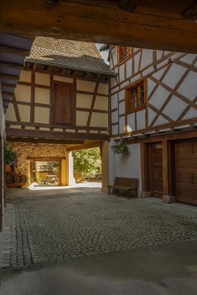 Hunawihr France 2023 View Facade Typical Half Timbered House Its — Stock Photo, Image