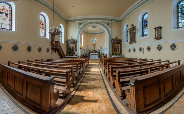 Riquewihr Francia 2023 Ruta Del Vino Vista Iglesia Católica Santa — Foto de Stock