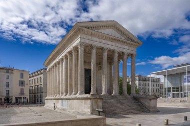 Nimes, France - 04 17 2024: Square House. View of the white monument clipart