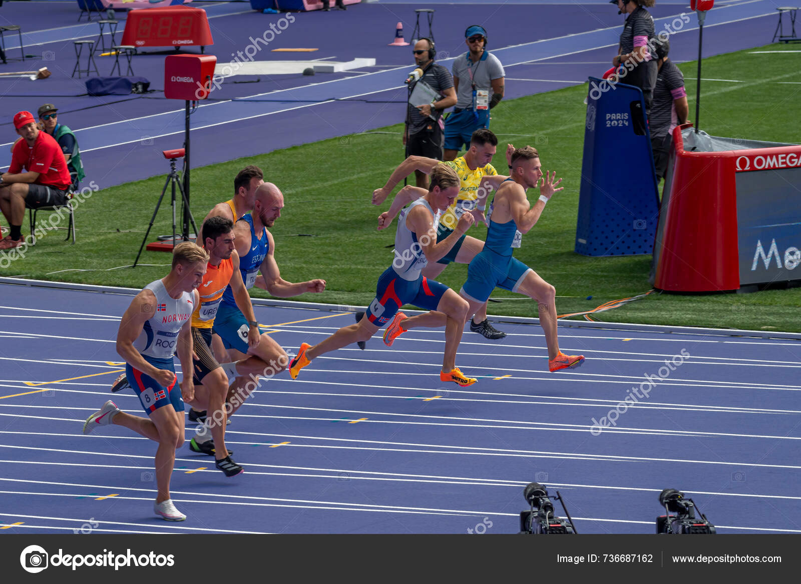 Paris France 2024 Olympic Games Paris 2024 View Men's 100M — Stock