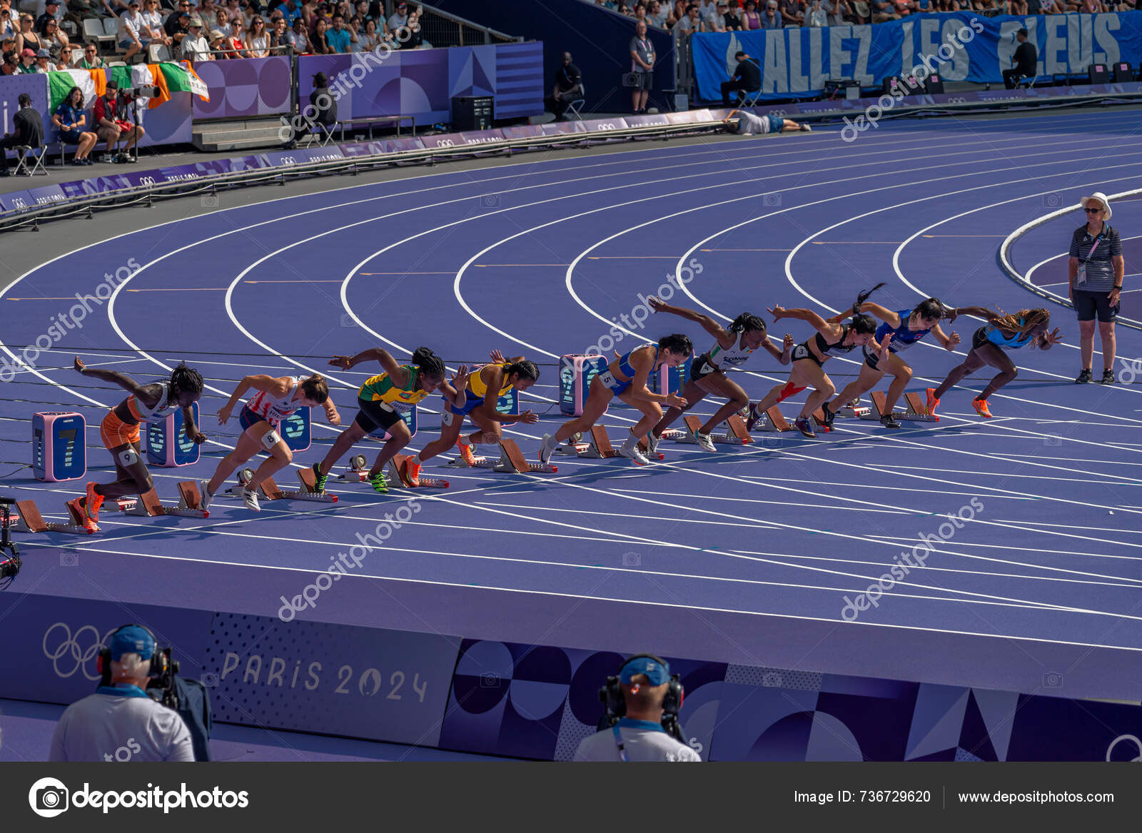 Paris France 2024 Olympic Games Paris 2024 View Women's 100M — Stock