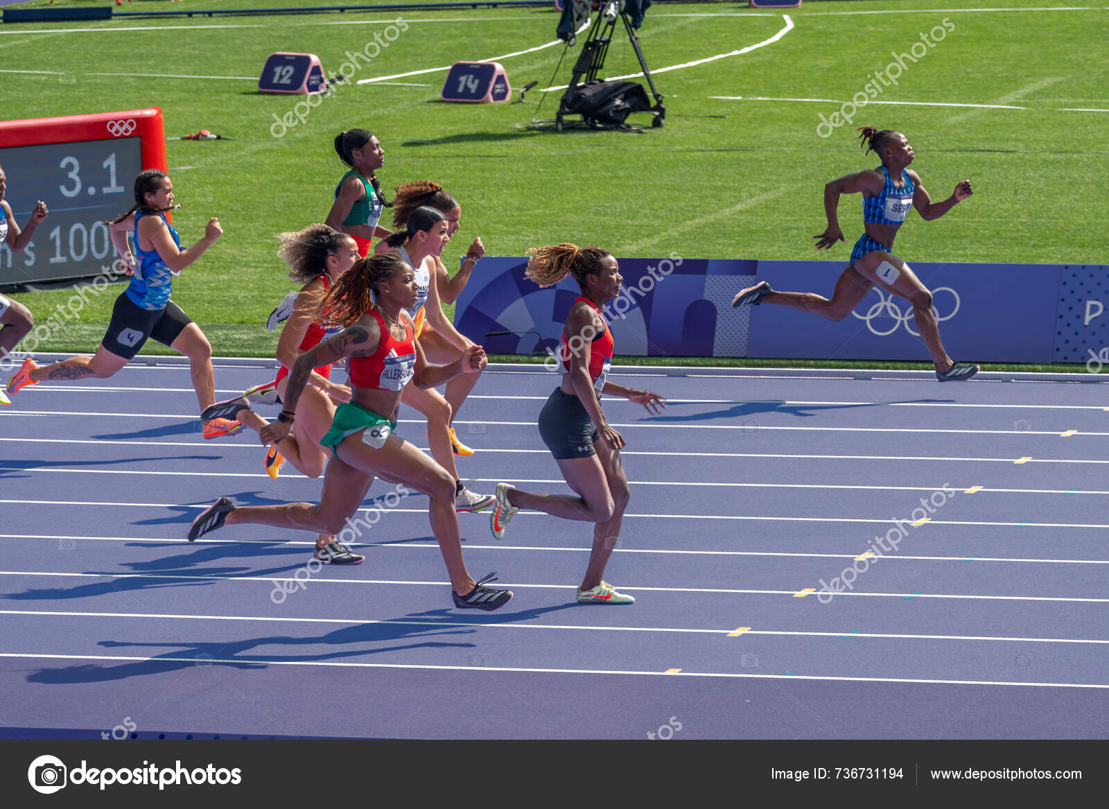 Paris France 2024 Olympic Games Paris 2024 View Women's 100M — Stock