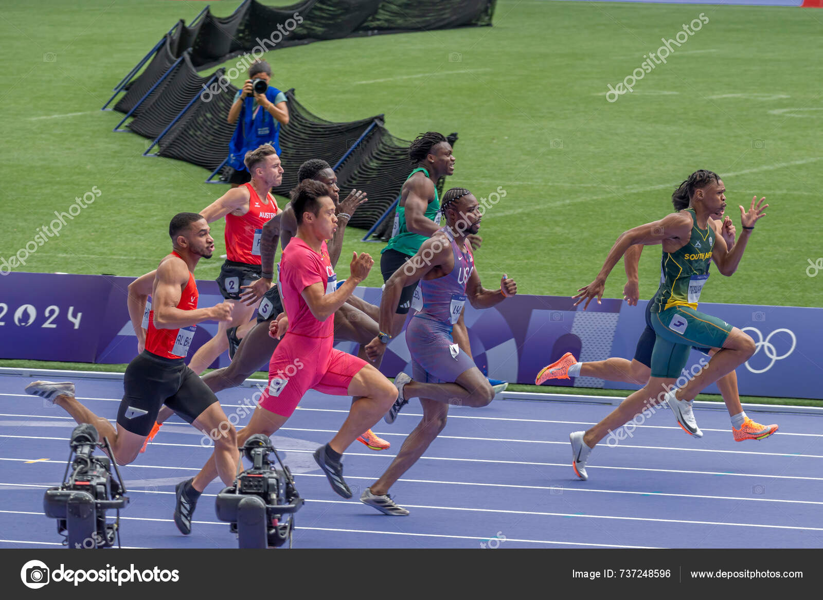 Paris France 2024 Olympic Games Paris 2024 View Men's 100M — Stock