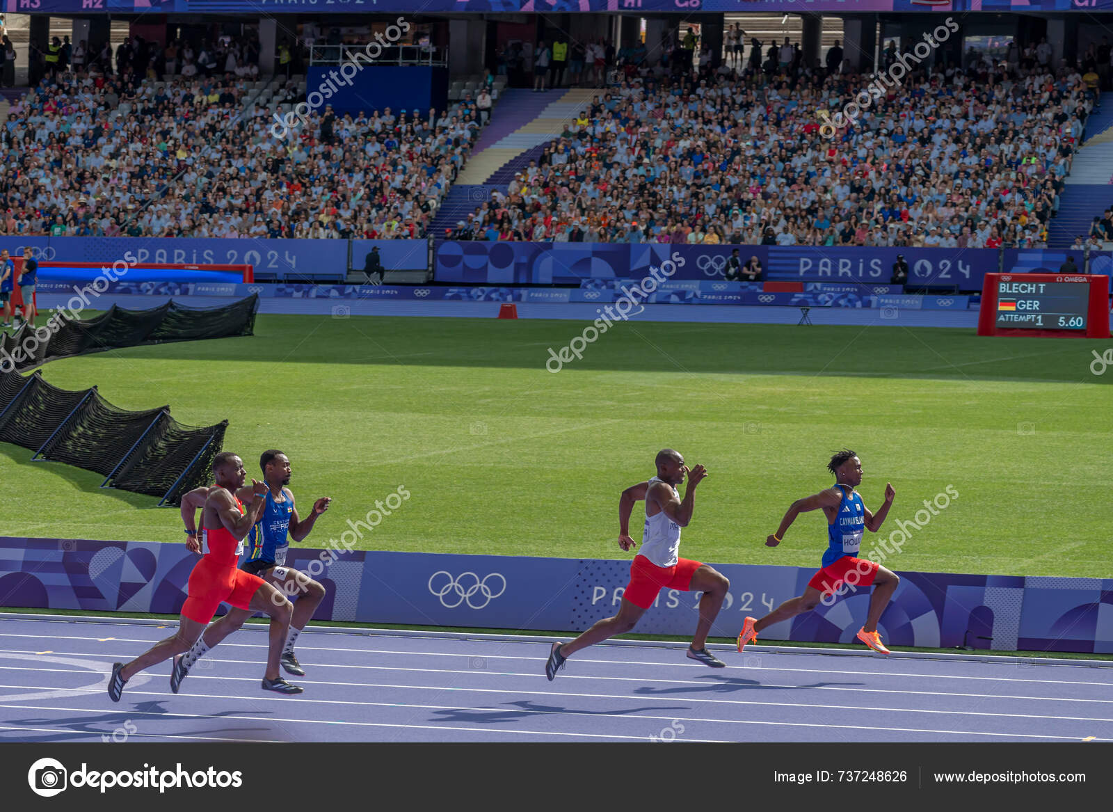 Paris France 2024 Olympic Games Paris 2024 View Men's 100M — Stock