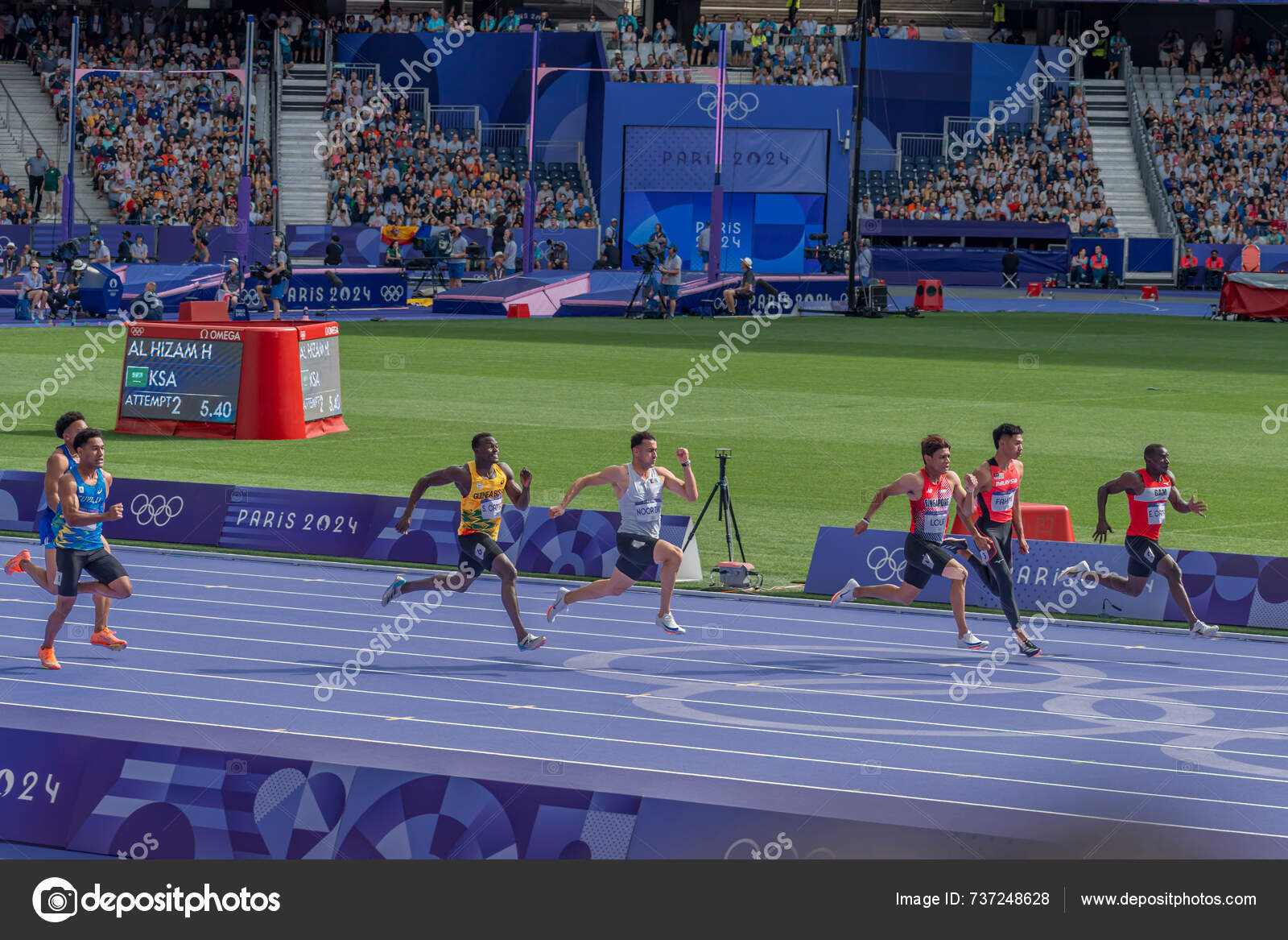 Paris France 2024 Olympic Games Paris 2024 View Men's 100M — Stock