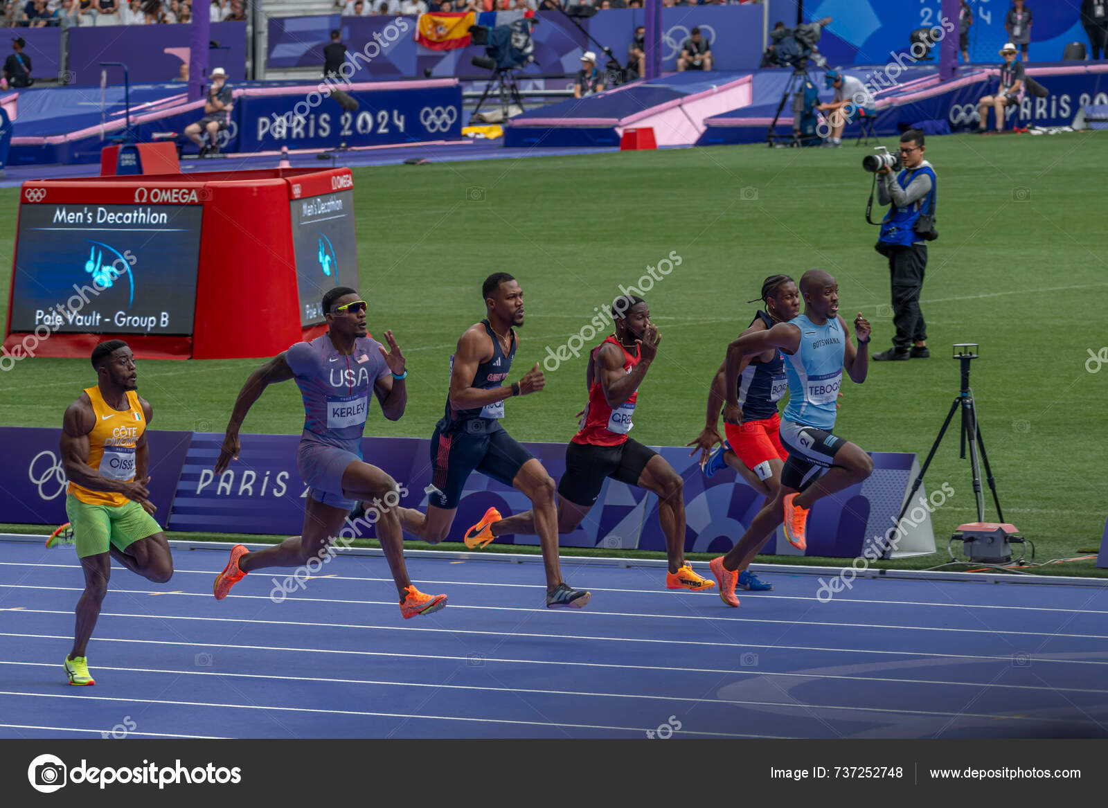Paris France 2024 Olympic Games Paris 2024 View Men's 100M — Stock