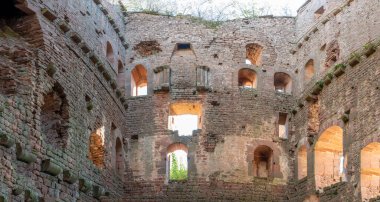 Ottrott Castles, France - 09 07 2024: View of the inside the Roman palace of the Rathsamhausen Castle clipart