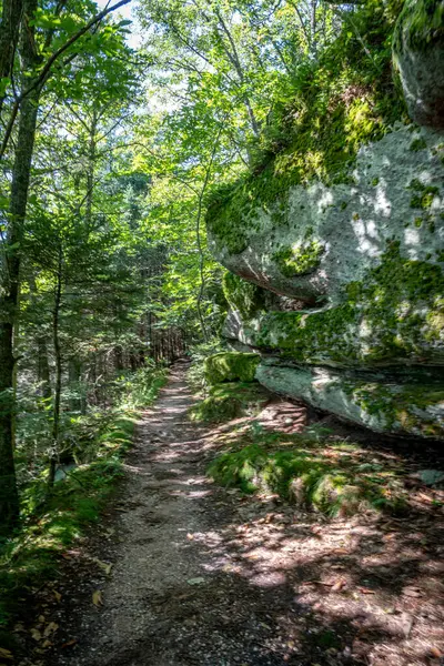 stock image Path of the Gauls. Panoramic view of rocks and trees on top of the pathway