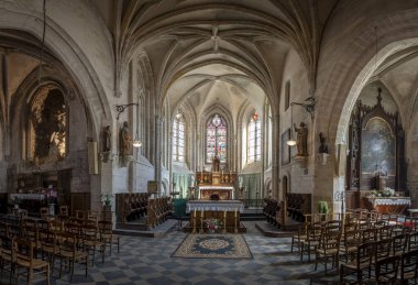 Ault, Fransa - 09: 15 2024: Saint-Pierre d 'Ault Katolik Kilisesi