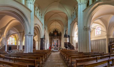 Provins, France - 09 01 2024: Saint-Ayoul church. View inside the church clipart