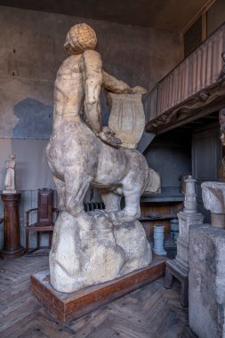 Paris, France - 12 14 2024: Bourdelle Museum. View inside the Sculptor's Workshop of a monumental Centaur sculpture clipart