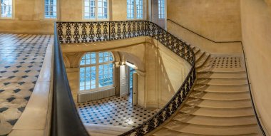 Paris, France - 01 11 2025: Carnavalet Museum. View of a staircase and decoration inside the building clipart